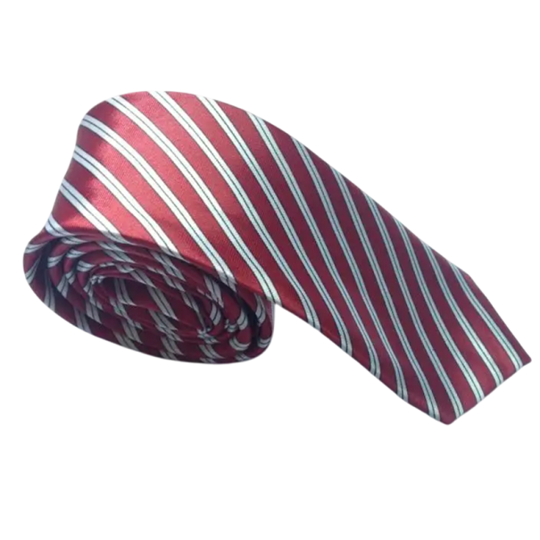 Cravatta a righe rosso-bianca 145 x 5 cm Elegante cravatta da uomo Accessorio stiloso per matrimoni, feste, eventi aziendali e occasioni formali 1