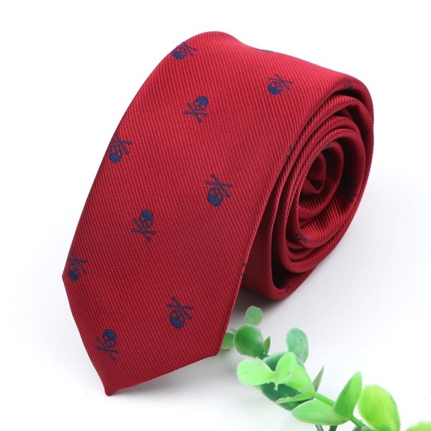 Cravatta da uomo con teschio T1217 6 cm 3