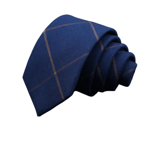 Cravatta da uomo in cotone a quadri 145 x 6 cm Accessorio elegante per uomini per eventi lavorativi e sociali Cravatta stretta elegante blu