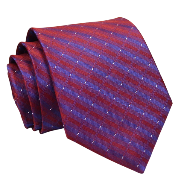 Cravatta da uomo rosso-blu 146 x 8 cm Accessorio elegante per abito Cravatta formale elegante per matrimoni, balli e incontri di lavoro 1