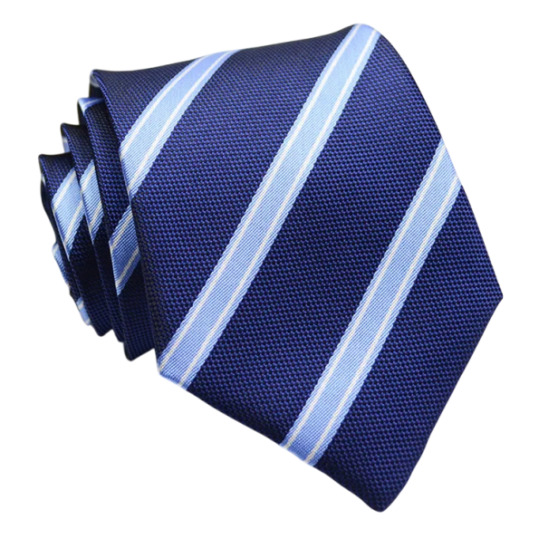 Cravatta elegante da uomo per abito 146 x 8 cm Accessorio stiloso per incontri di lavoro, balli e uso quotidiano Cravatta blu a righe 1