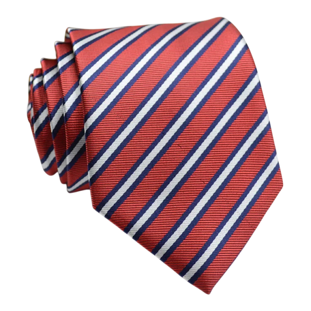 Cravatta elegante per abbigliamento formale e quotidiano 146 x 8 cm Cravatta da uomo rossa a righe Moda maschile Cravatta elegante per abbigliamento formale e quotidiano Accessorio stiloso per camicia e completo 1
