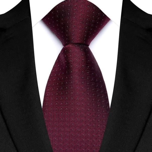 Cravatta rossa trapuntata da uomo 145 x 8 cm Materiale di qualità Cravatta elegante Accessorio maschile stiloso per eventi business e sociali 1