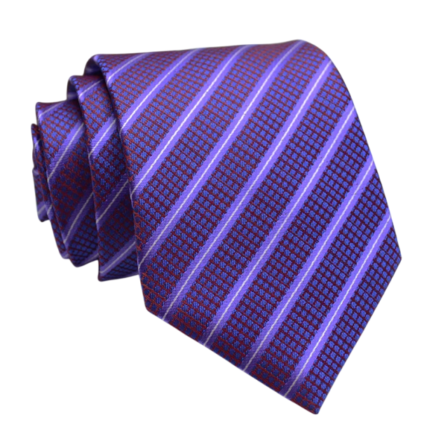 Cravatta viola a righe 146 x 8 cm Cravatta elegante da uomo Cravatta classica per abito Stile formale e informale Accessorio moda per uomini 1