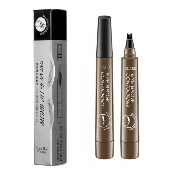 Crayon de retouche de barbe Crayon de retouche et de moustache Feutre imperméable pour le remplissage de barbe Outil de retouche de barbe Dark Brown
