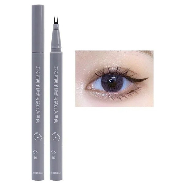 Crayon liquide ultra fin pour les yeux avec deux pointes pour dessiner les cils inférieurs Crayon pour eyeliner fin noir