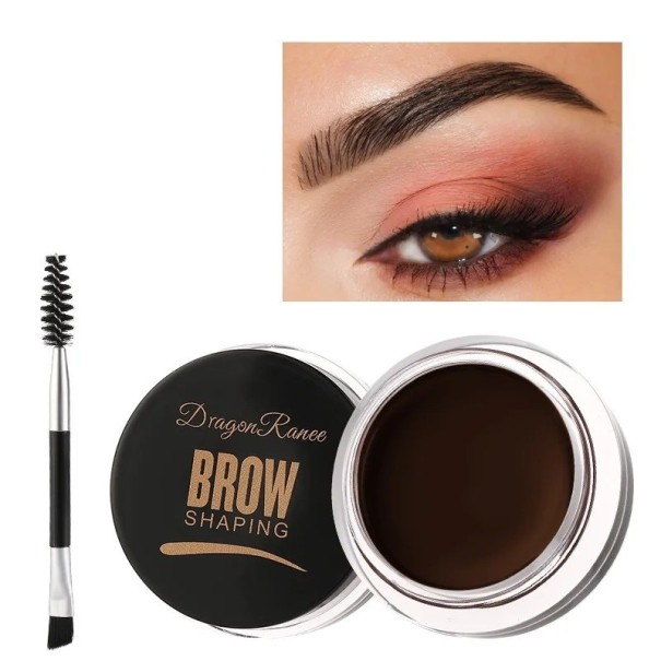 Cream Gel for Shaping Eyebrows with Brush and Comb Shaping Eyebrow Corrector Styling Gel Cream for Eyebrows coffee brown