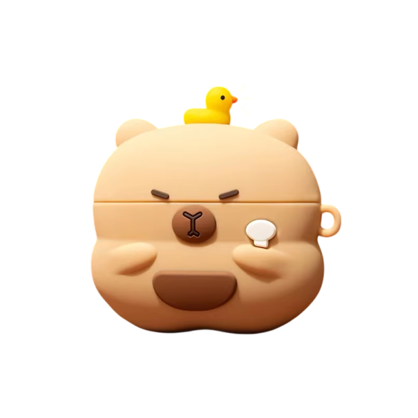 Creatieve siliconen hoes voor AirPods 3 Design Kapybara Symbool van welzijn Schokbestendig Bescherming tegen krassen en stof met toegang tot de poort 1