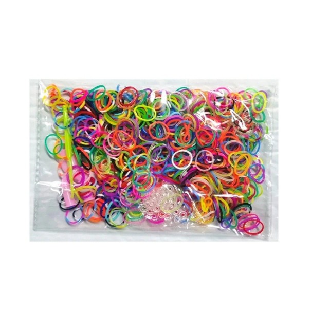 Creative Jewellery Making Kit 1800 Pieces Transparent Packaging Coloured Rubber Bands Plastic Accessories for Bracelets Necklaces Ornaments 1