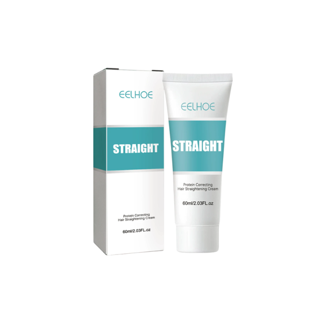 Cremă corectoare cu proteine pentru păr drept 60 ml Keratină Colagen Glicerol Netezire Bucle Reparare Deteriorare Strălucire Elasticitate Hidratare 1