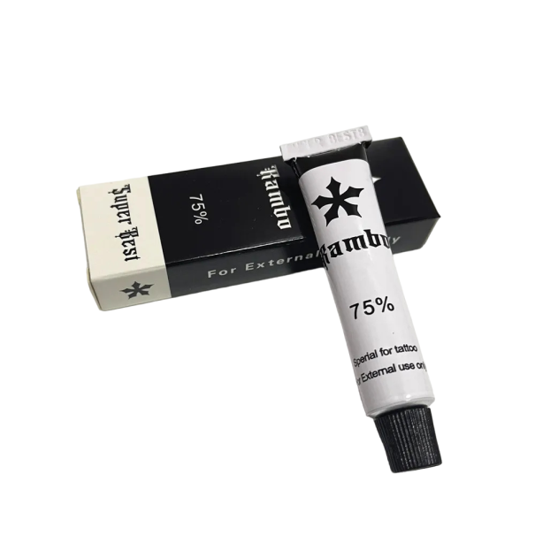 Crema pentru tatuaje Rambo 75% 10 g Crema anestezica pentru tatuaje Crema pentru tatuaje Crema amortinta pentru machiaj permanent 1