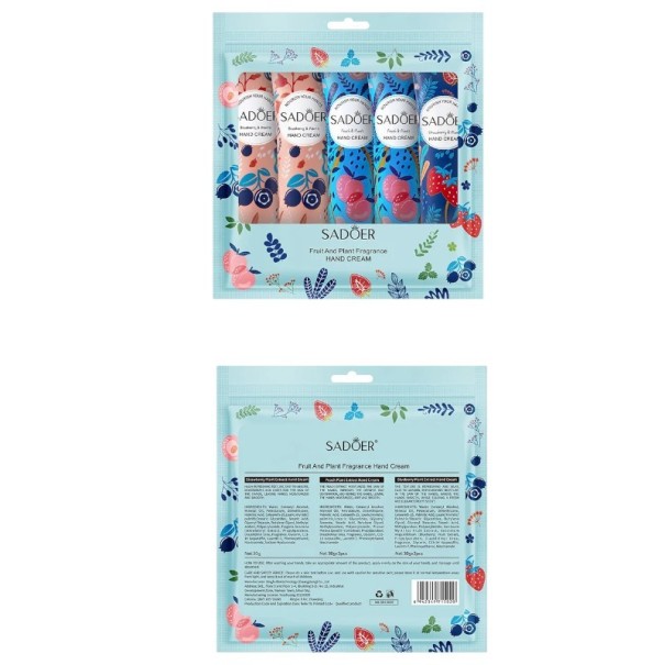 Crème nourrissante pour les mains 30 g Ensemble de 5 pièces Crème hydratante aromatique contre la peau sèche Myrtille Pêche Fraise 1