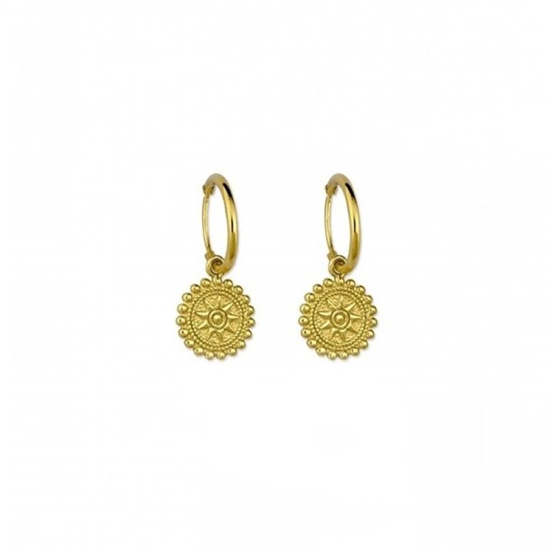 Creolen für Damen mit Anhänger golden 25