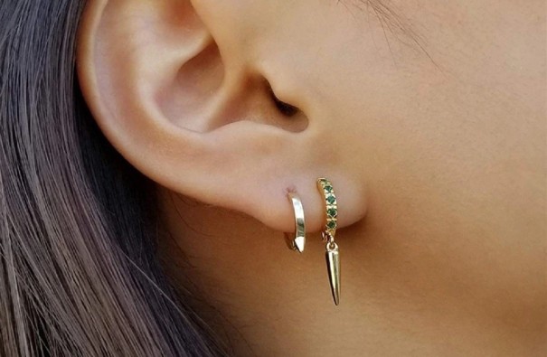 Creolen für Damen mit Anhänger silbern 2