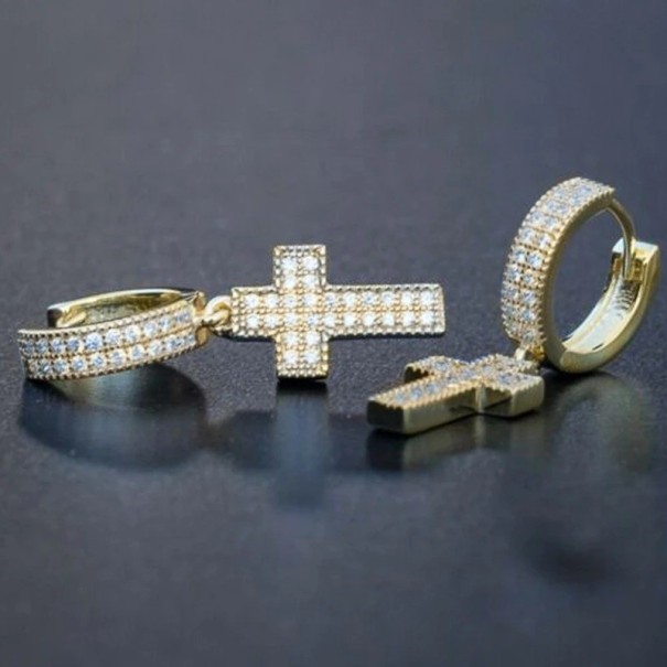 Creolen met een kruisje goud