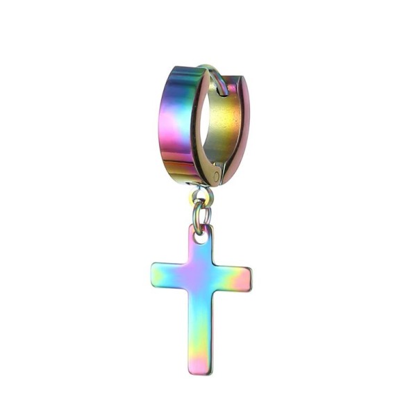 Creolen met hanger regenboogkleur