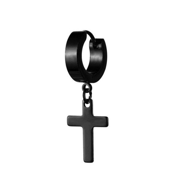 Creolen met hanger zwart