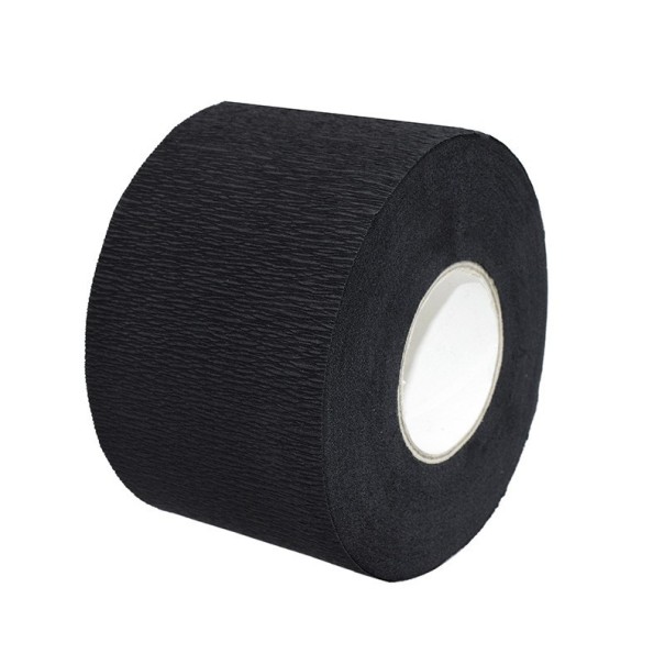Crepe halsbånd til hårklipning Papirkrave til at forhindre hårtab bag nakken Frisør- og frisørredskab Rulle med papirhalsbånd 10,7 x 6,7 cm sort