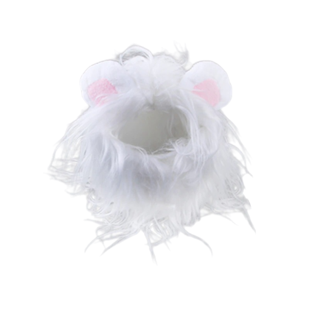 Crinière de lion pour chiens et chats blanc L