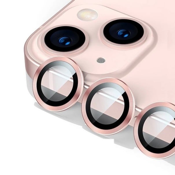 Cristal protector en la cámara trasera para iPhone 15 Pro Max rosa
