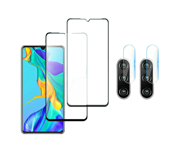 Cristal templado protector para Huawei P30 y película para cámara 4 uds. 1
