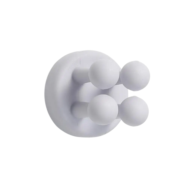 Crochet de salle de bain en silicone, support pour brosse à dents et rasoir, crochet de rangement mural adhésif, organiseur pour rasoir et éponge gris