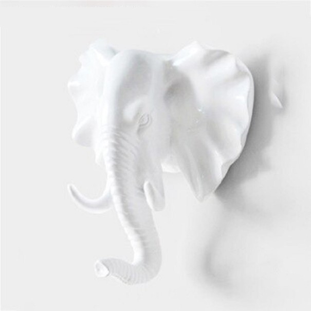 Crochet décoratif en forme d'animal blanc 3