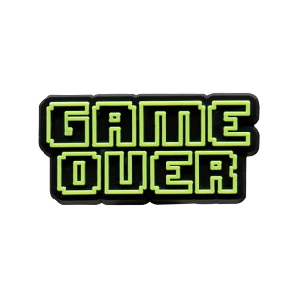 Crocsy-dekorointi Game Over 3–4 cm PVC kenkäkoriste musta vihreä peliteema kenkien personointiin 1
