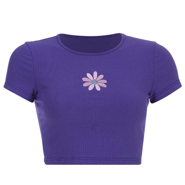 Crop top för kvinnor med blomma A387
