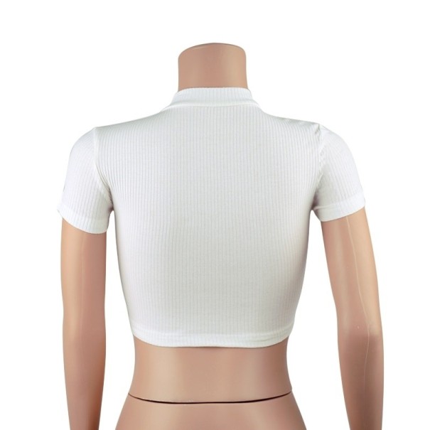 Crop top för kvinnor med dragkedja