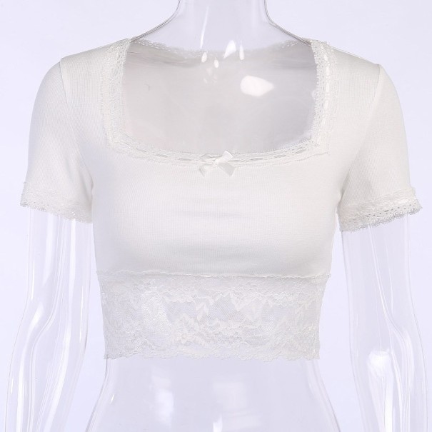 Crop top för kvinnor med spets A1246