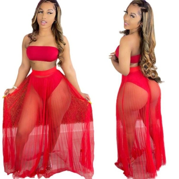 Crop top för kvinnor och skir kjol B1265