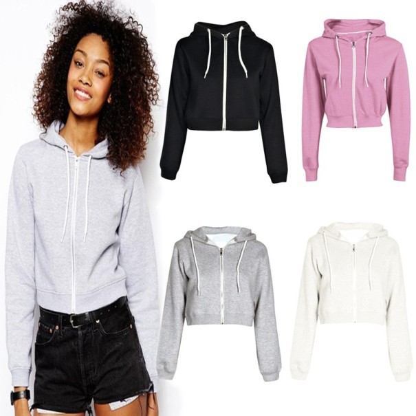 Crop top med huva för damer J2440
