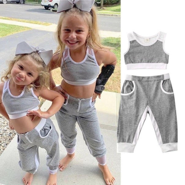 Crop top och byxor för flickor L1375