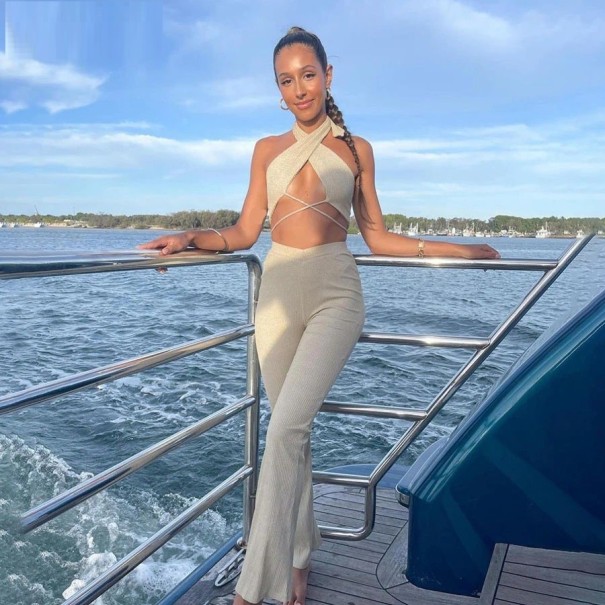 Crop top och byxor för kvinnor B1134