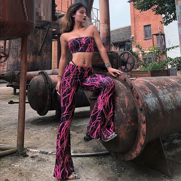 Crop top och byxor för kvinnor B1241