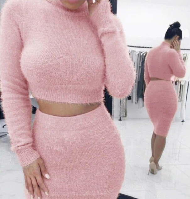 Crop top och kjol för kvinnor B1001