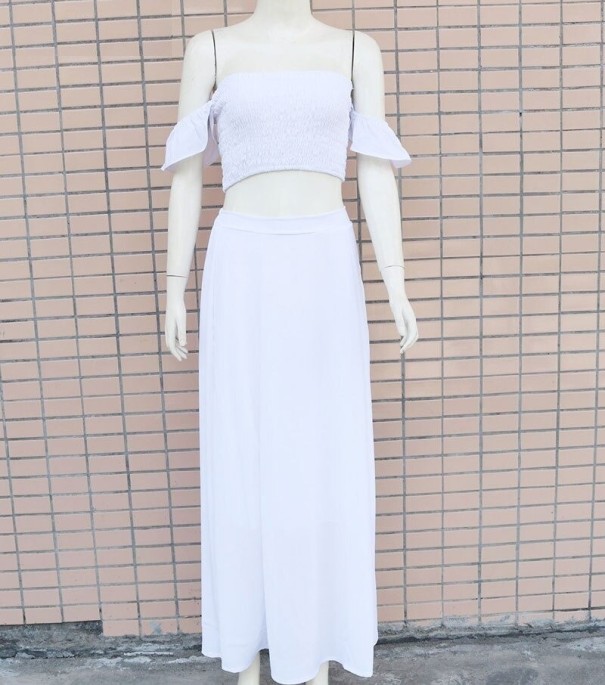 Crop top och kjol för kvinnor B1087