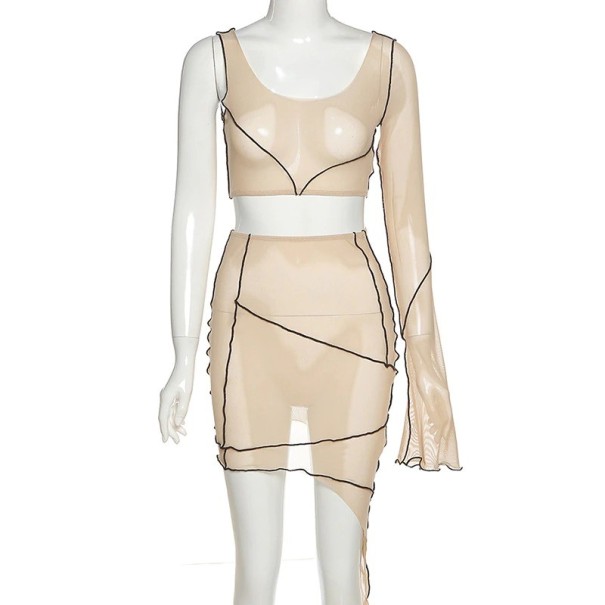 Crop top och kjol för kvinnor B1127