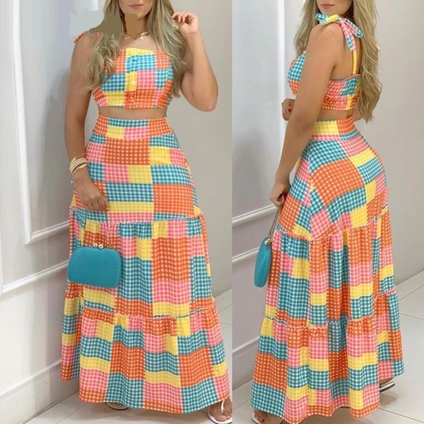 Crop top och kjol för kvinnor B1141