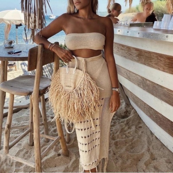 Crop top och kjol för kvinnor P787