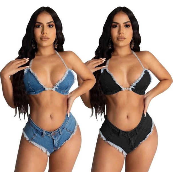 Crop top och shorts för kvinnor P994