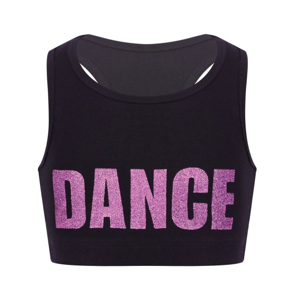 Crop top til piger lyserosa 8