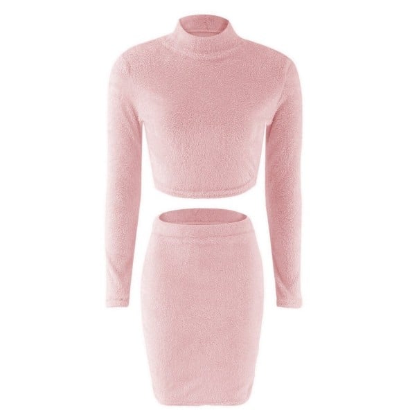 Crop-Top und Rock für Damen B1001 rosa S