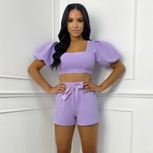 Crop-Top und Shorts für Damen B951 lavendel XS