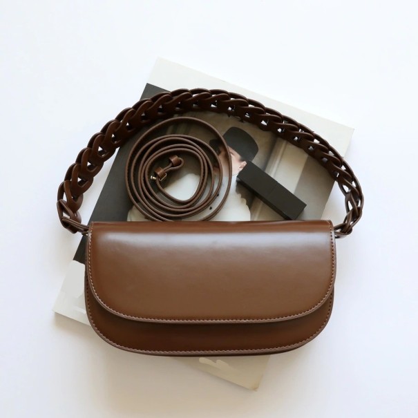 Crossbody-väska för kvinnor M1039 mörkbrun