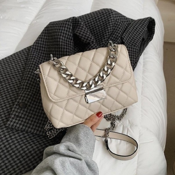 Crossbody-väska för kvinnor M1757 krämfärgad