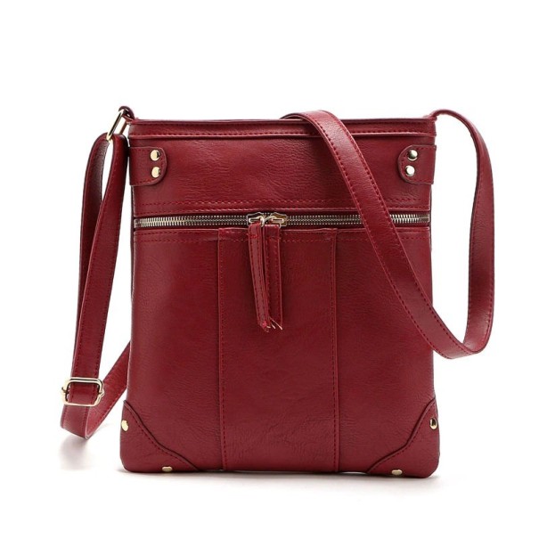 Crossbodyväska för kvinnor M1713 vinröd