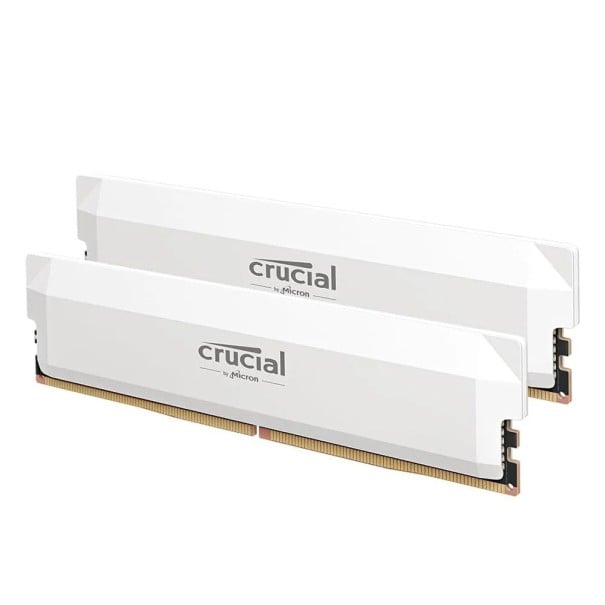 Crucial Pro DDR5 32GB RAM 2x16GB 6400MHz Wit Gaming Geheugen voor Desktop PC Overklokken Compatibel met Intel XMP 3.0 en AMD EXPO OEM 1