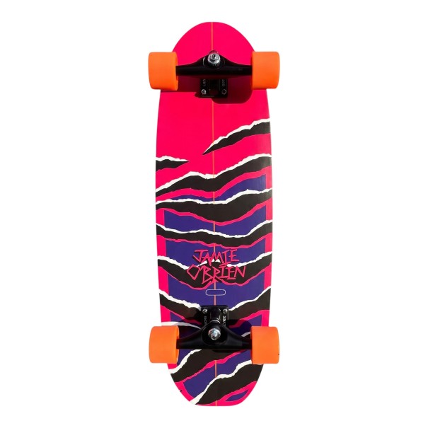 Cruiser skateboard con motivo nero e rosa Lunghezza 82,6 cm Grip antiscivolo Rosa e viola con ruote arancioni Per città e piste ciclabili 1